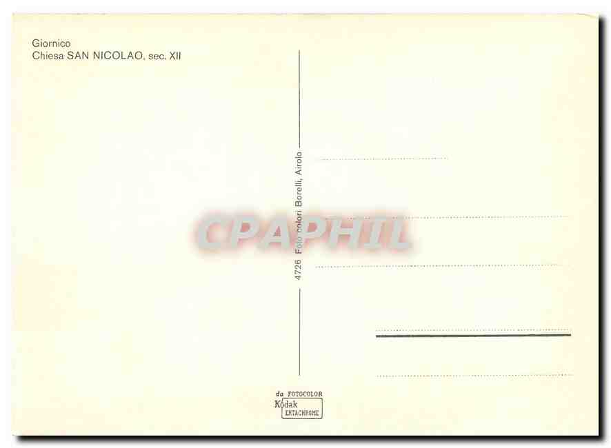 CPM Giornico Chiesa San Nicolao sec. XII — Rückseite
