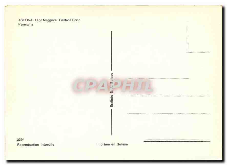 CPM Ascona - Lago Maggiore - Cantone Ticino Panorama — Verso