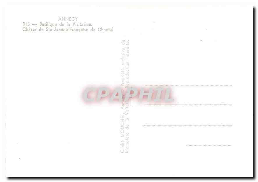 CPM Annecy Basilique de la Visitation. Chasse de Ste-Jeanne-Francoise de Chantal — Rückseite