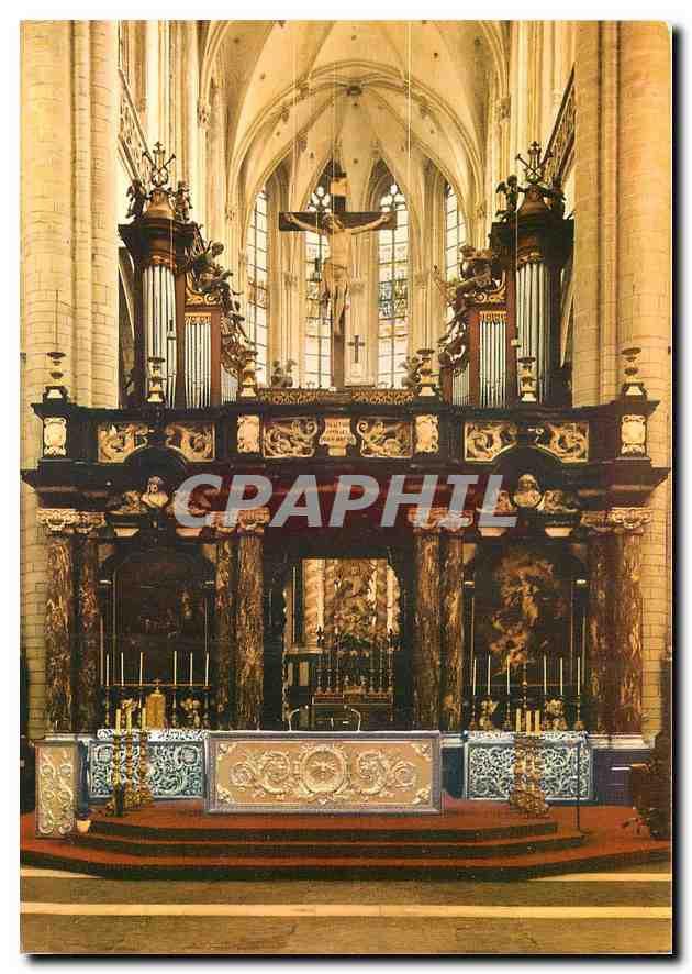 CPM Antwerpen Eglise St-Jacques - Jube de Seb. de Neve (1669) Orgue