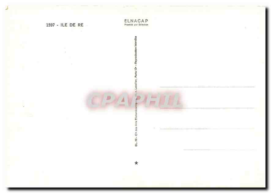 CPM Ile de Re Le bois Plage Ars en Re St Clement des baleines St Martin La Flotte La Couarde — Verso