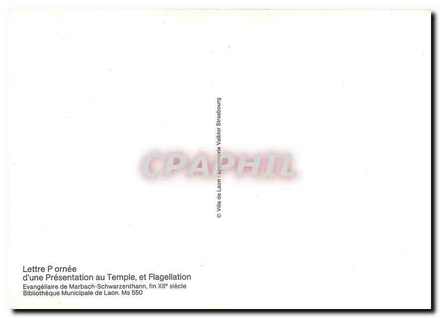 CPM Lettre P ornee d'une Presentation au Temple et Flagellation — Rückseite