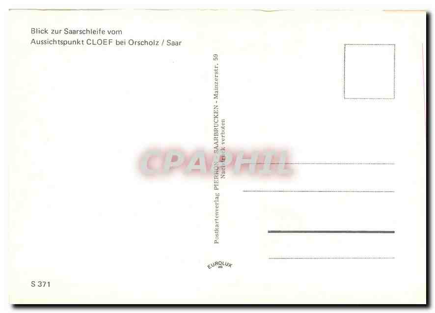 CPM Blick zur Saarschleife vom Aussichtspunkt Cloef bei Orscholz /Saar — Rückseite