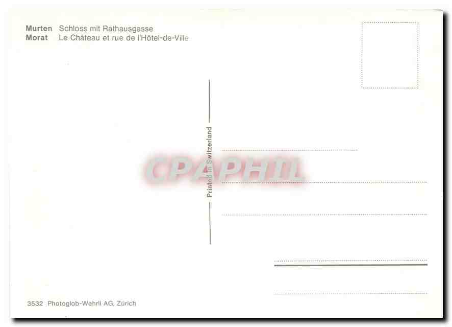 CPM Morat Le Chateau et rue de l'Hotel-de-Ville Coiffeur — Verso