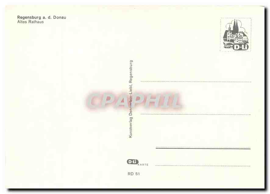 CPM Regensburg a. d. Donau Altes Rathaus — Rückseite