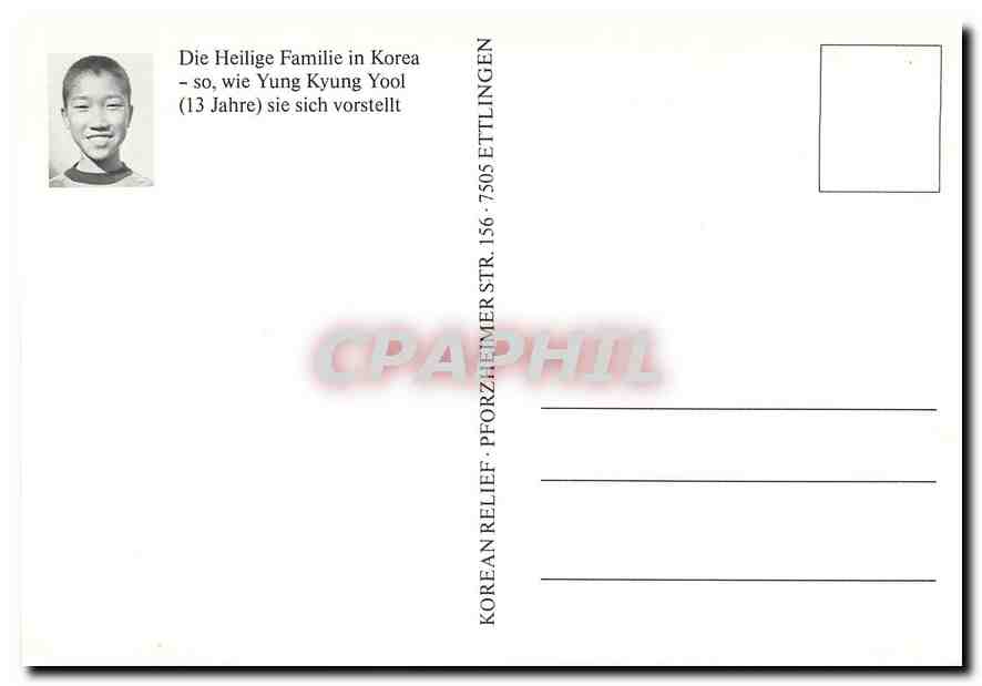 CPM Die Heilige Familie in Korea — Rückseite