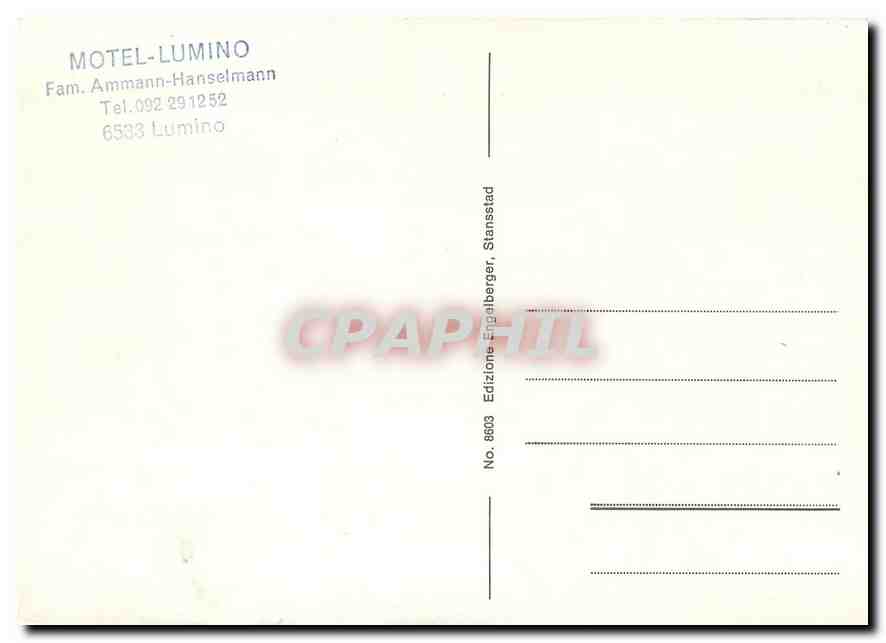 CPM Saluti dal Ticino — Verso