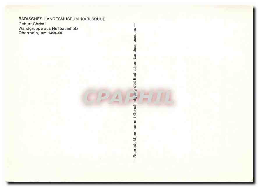 CPM Badisches Landesmuseum Karlsruhe Geburt Christi — Rückseite