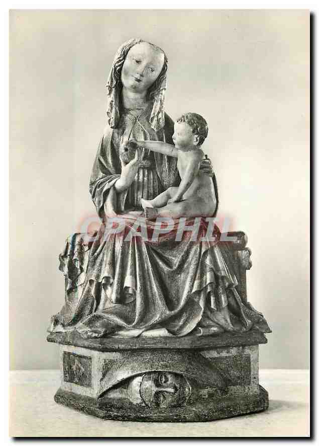CPM Karlsruhe Badisches Landesmuseum Thronende Muttergotles Ulm um 1425