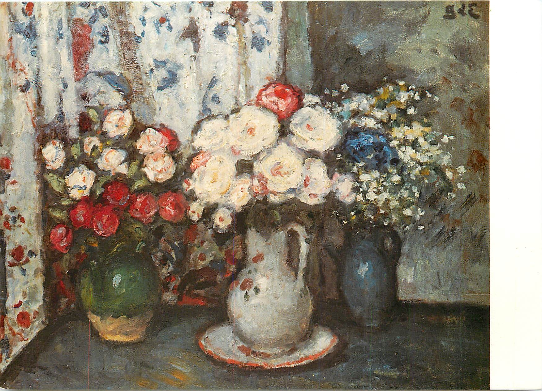 CPM Galerie K. Meissner Zuerich "Deux Bouquets de Roses"