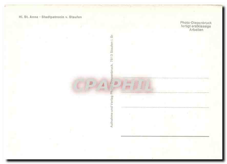 CPM HI. St. Anna - Stadtpatronin v. Staufen — Rückseite