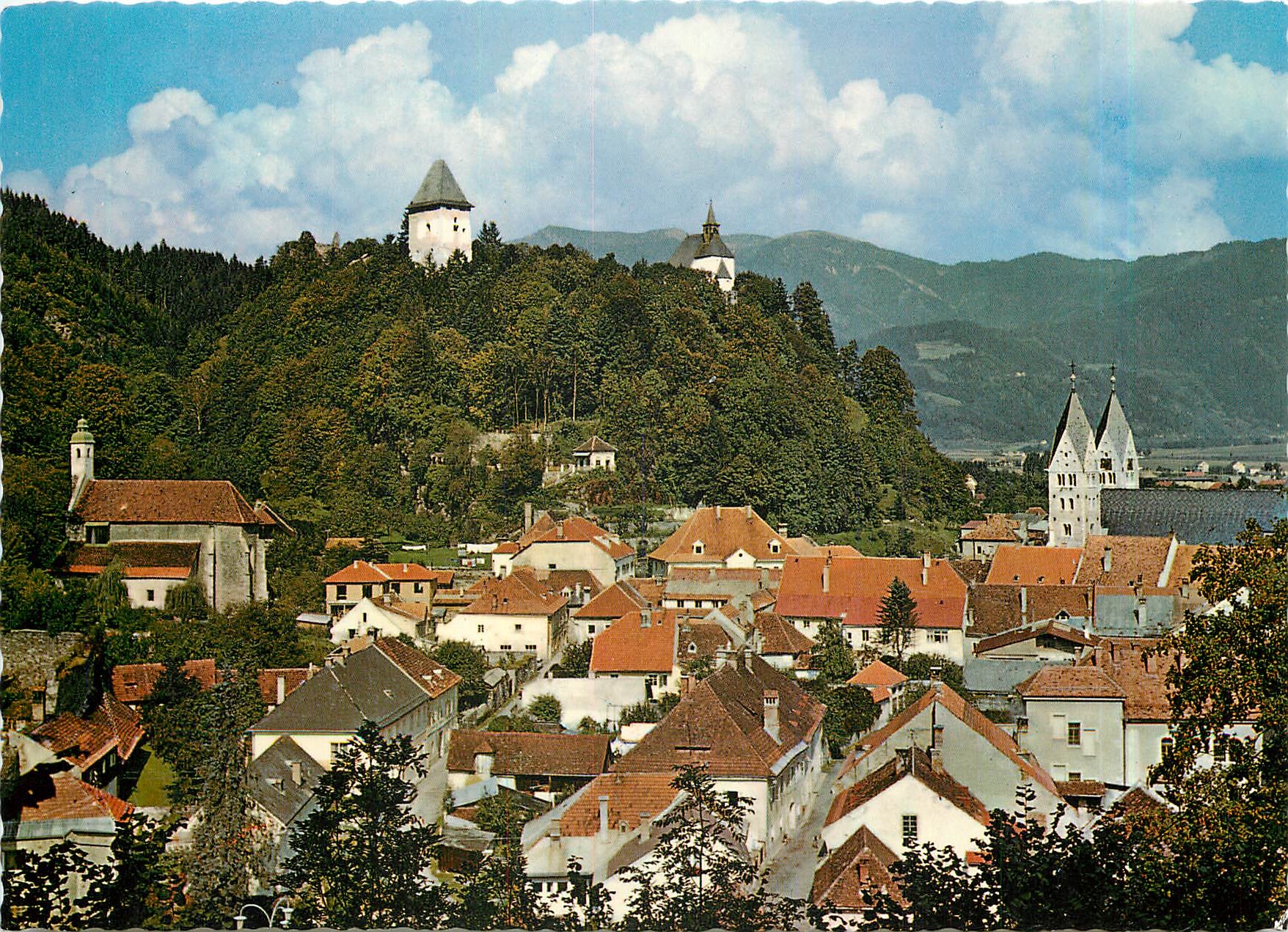 CPM Burgen und Festspielstadt Friesach mit Petersberg Kaernten Austria