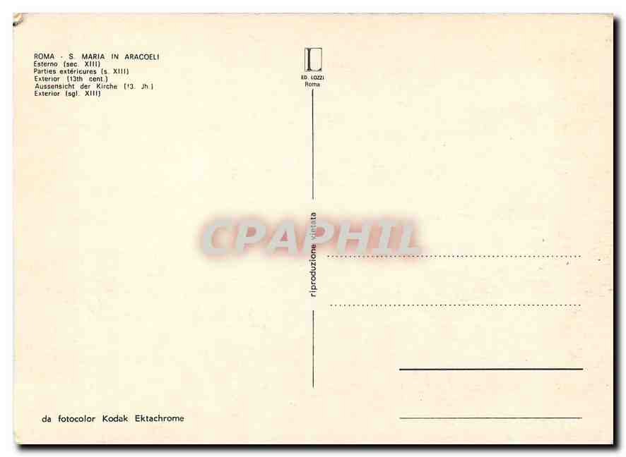CPM Roma - S. Maria in Aracoeli Exterior (sgl. XIIII) — Rückseite