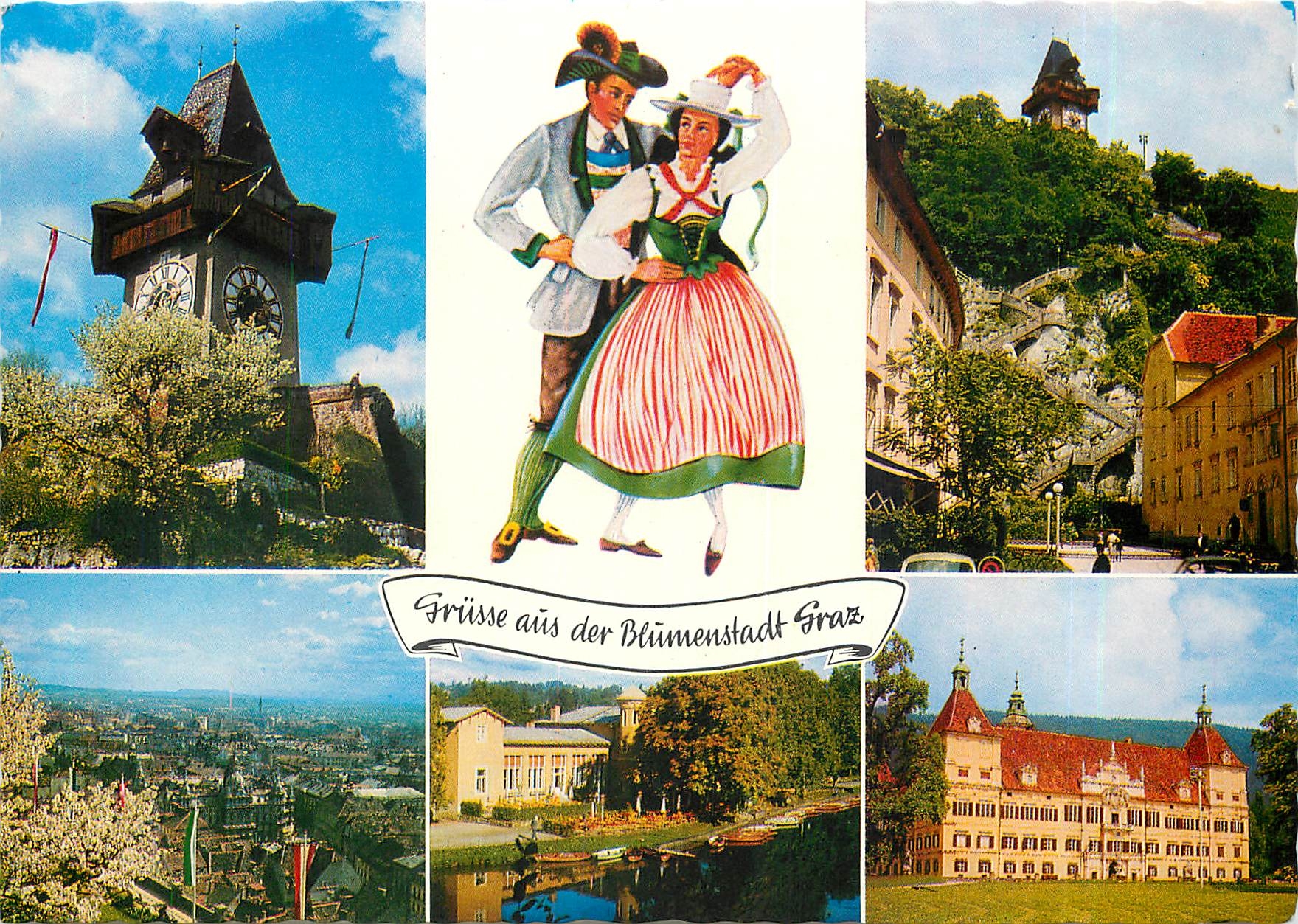 CPM Gruesse aus der Bluemenstadt Graz