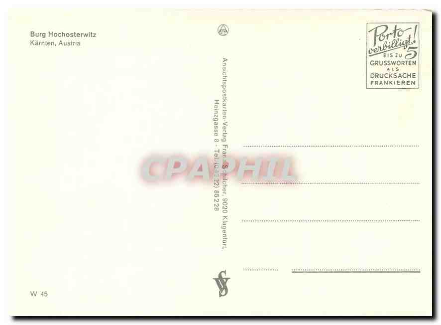 CPM Burg Hochosterwitz Kaernten Austria — Rückseite