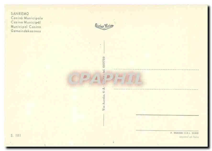 CPM San Remo Casino Municipale — Back