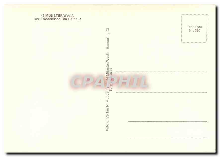 CPM Muenster/Westf. Der Fridenssaal im Rathaus — Rückseite