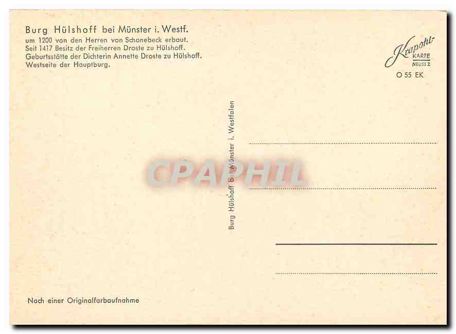 CPM Burg Huelshoff bei Muenster i. Westf. — Back
