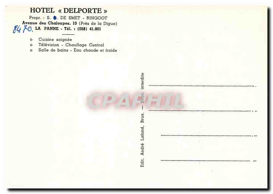 CPM Hotel Delporte La Panne — Rückseite