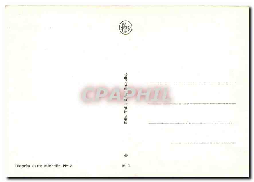 CPM D'apres Carte Michelin No.2 Veurne — Rückseite