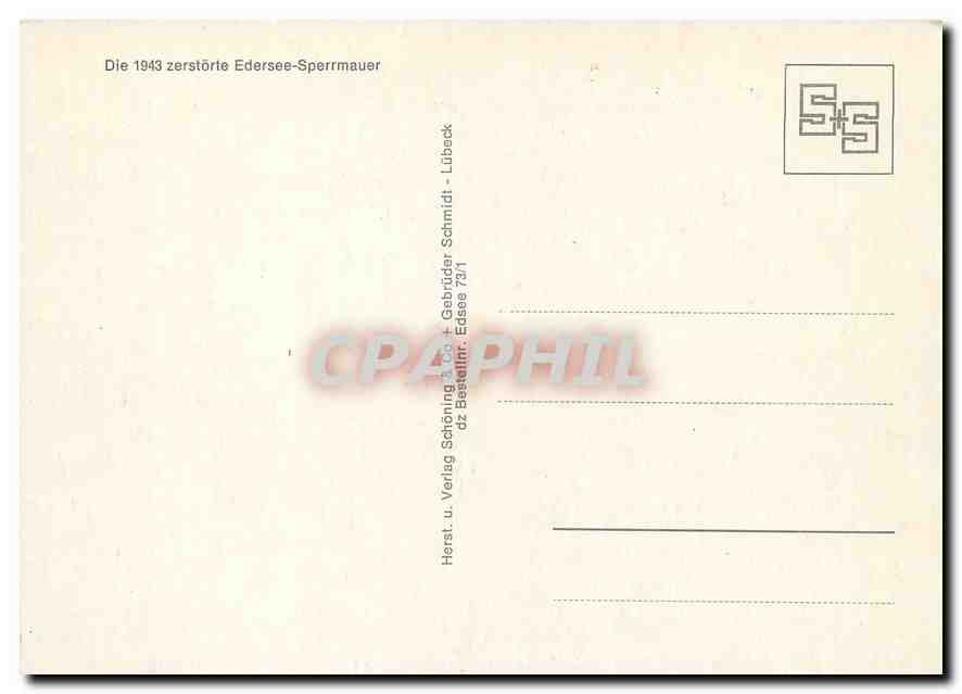 CPM Die 1943 zerstoerte Edersee-Sporrmauer Barrage — Rückseite