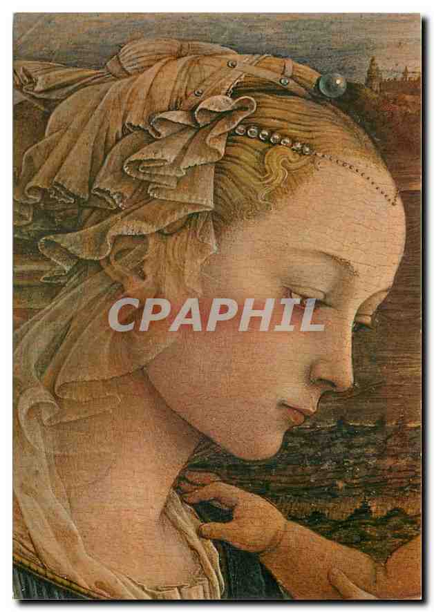 CPM Firenze - Galleria Uffizi Fra Filippo Lippi - Madonna and the Child (detail)