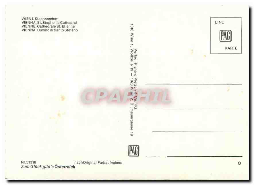 CPM Vienna. St. Stephen's Cathedral — Verso