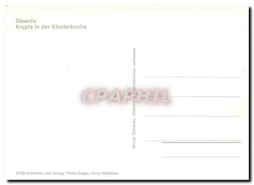 CPM Disentis Krypta in der Klosterkirche — Rückseite