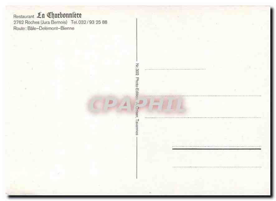 CPM Restaurant La Charbonniere 2762 Roches — Rückseite