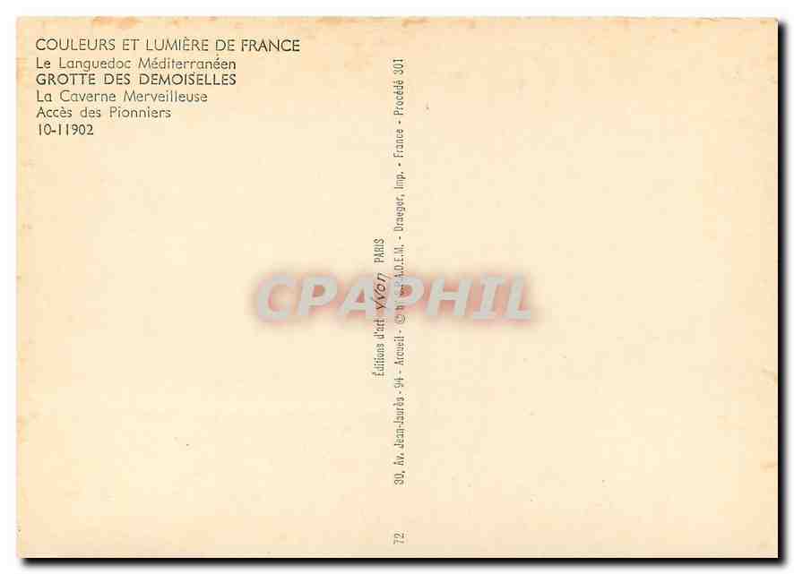 CPM Grotte des Demoiselles La Caverne Merveilleuse Acces des Pionniers — Back