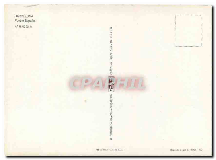 CPM Barcelona Pueblo Español No.8 — Rückseite