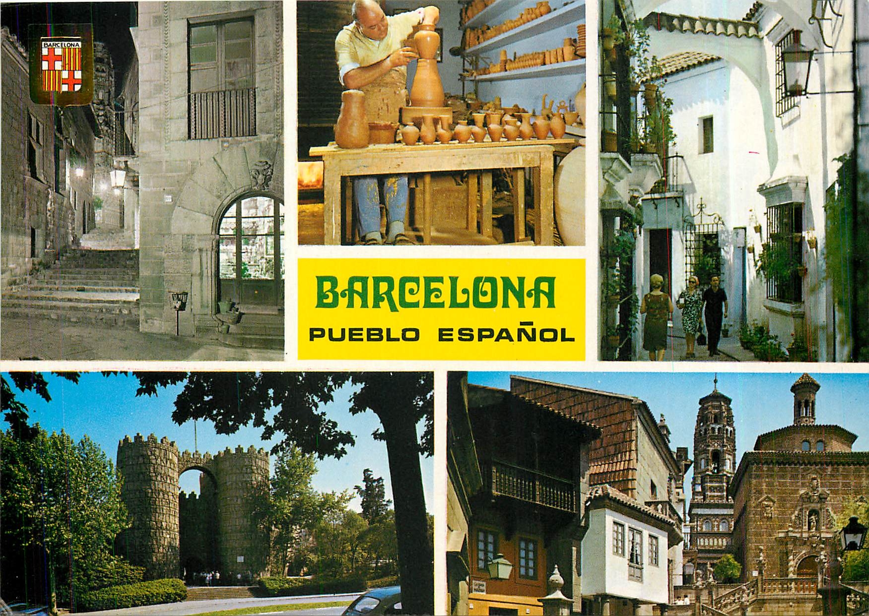 CPM Barcelona Pueblo Español Divers aspects