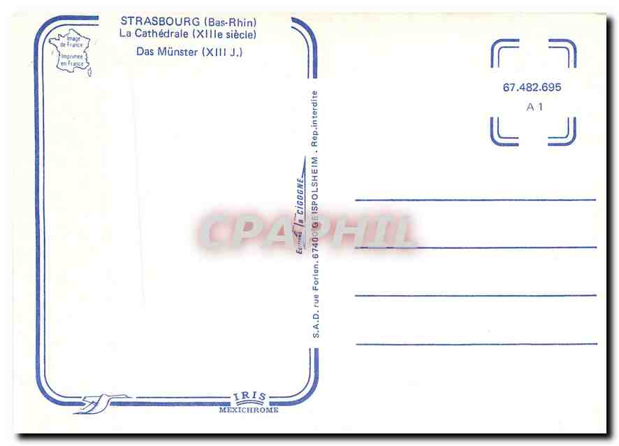 CPM Strasbourg La Cathedrale — Rückseite