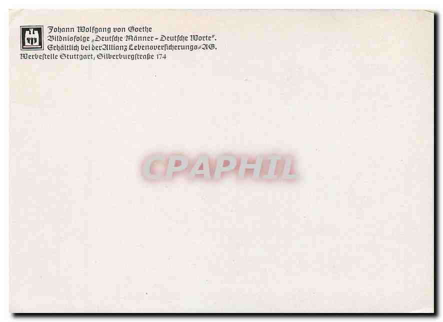 CPM Johann Wolfgang von Goethe — Verso