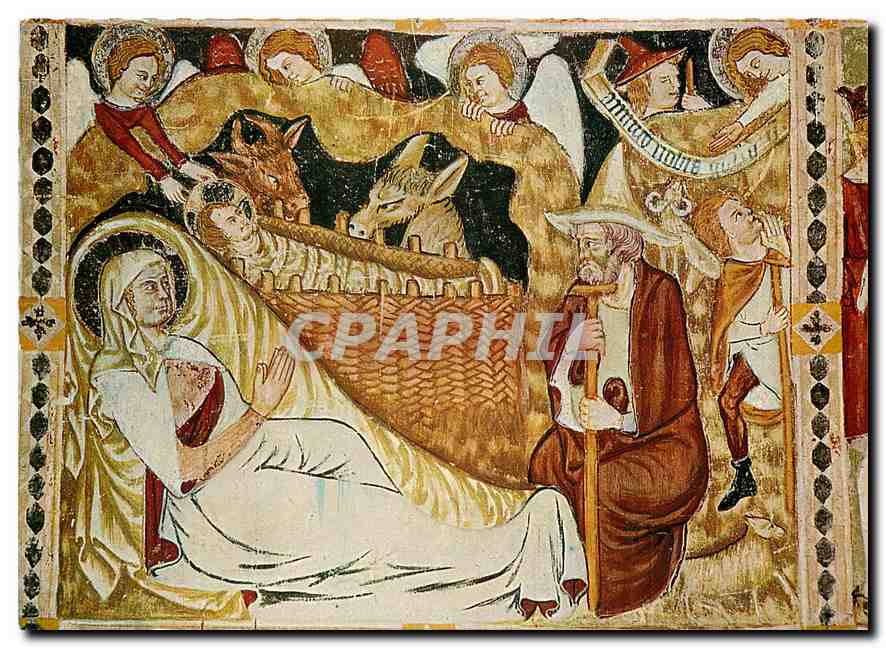 CPM Dom zu Gurk Freskenausschnitt der Vorhalle (um 1340) Christi Geburt