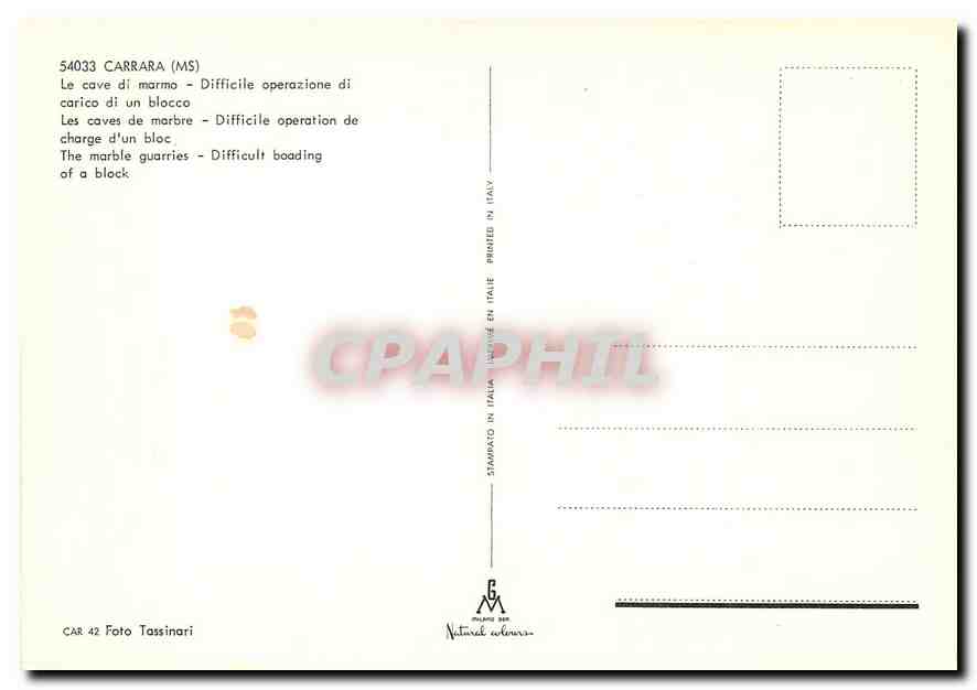 CPM Carrara (MS) The marble guarries - Difficult boading of a block — Rückseite