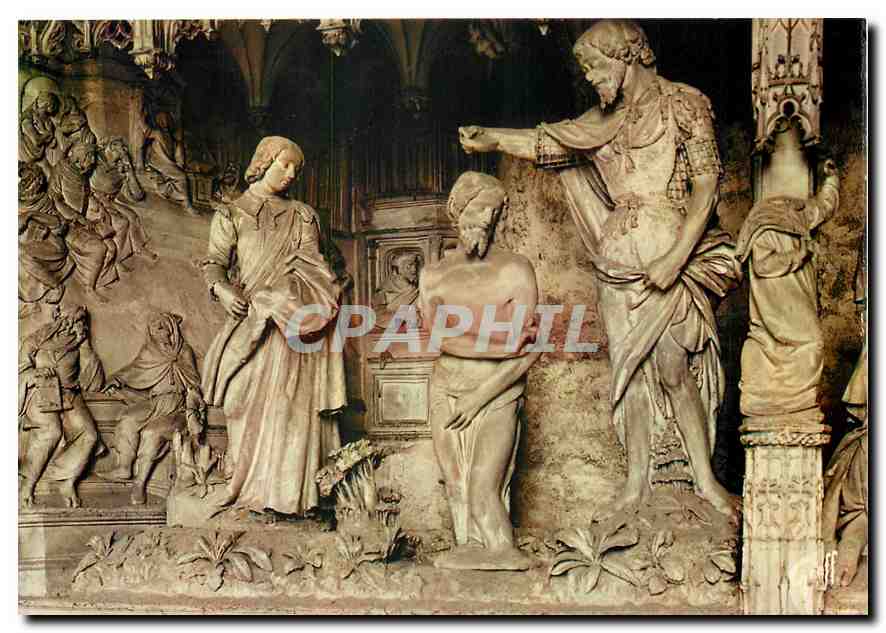 CPM Chartres Pourtour du Choeur de la Cathedrale: Bapteme du Christ par Jean Baptiste