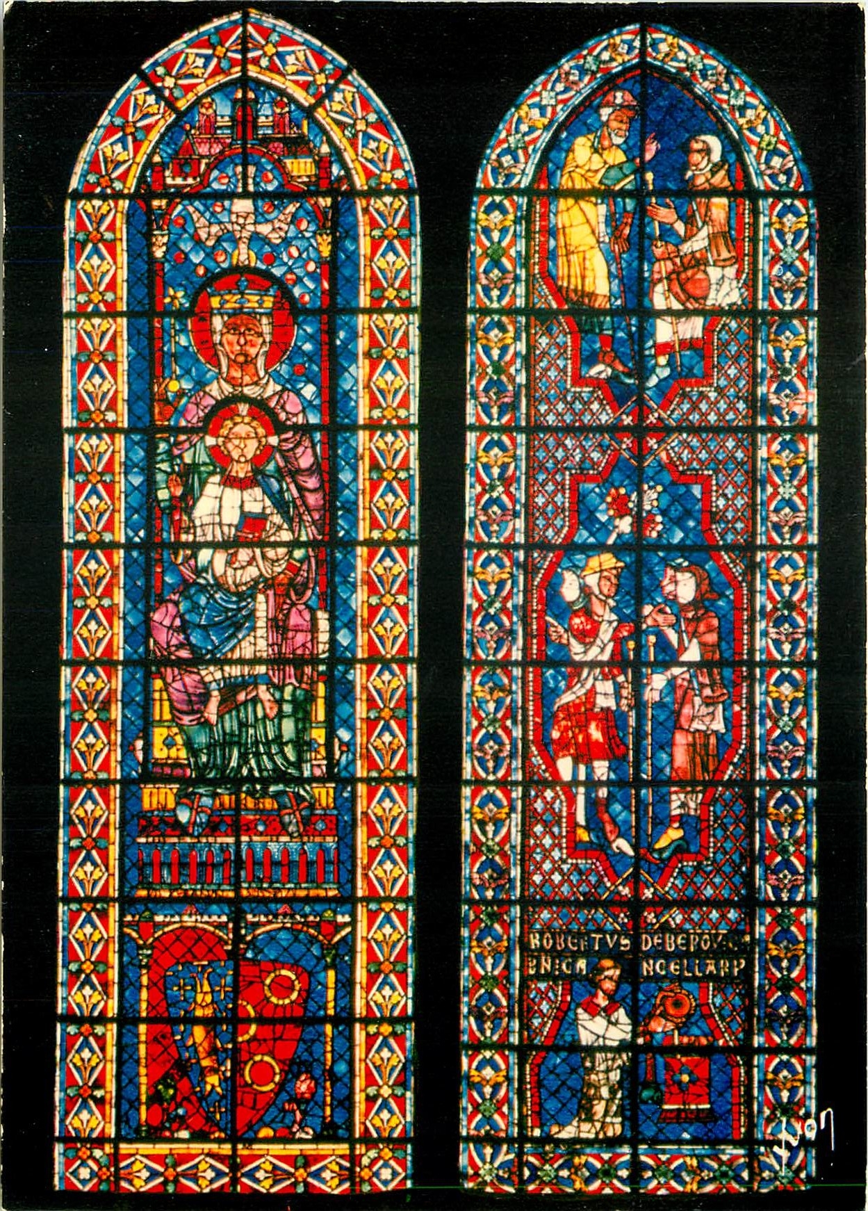 CPM Cathedrale de Chartres Vitrail: Vierge avec l'Enfant-Jesus