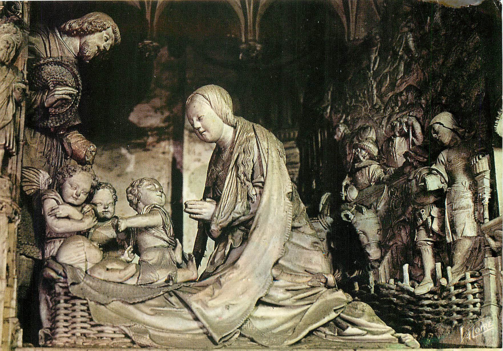 CPM Les Merveilles de Chartres Le tour du choeur de la cathedrale: Adoration de l'Enfant par les Ber