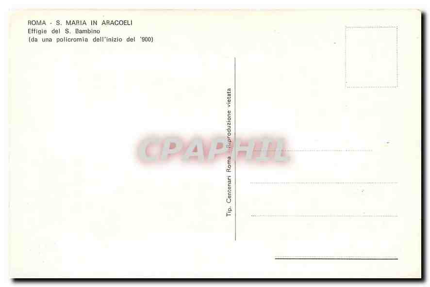 CPM Roma - S. Maria in Aracoelli Effigie del S. Bambino — Rückseite