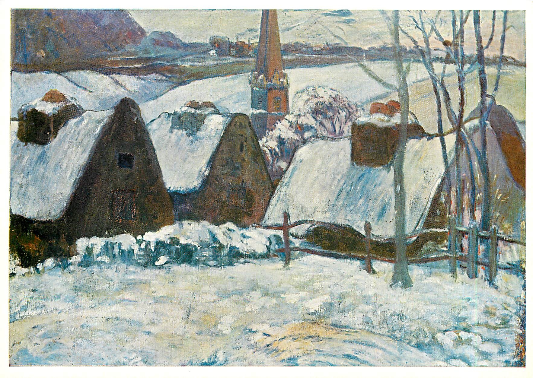 CPM  Paul Gauguin (1848-1903) Village breton sous la neige