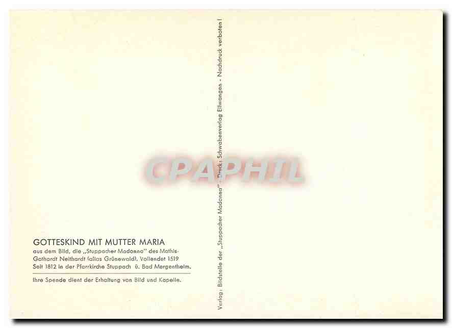 CPM Gotteskind mit Mutter Maria — Verso