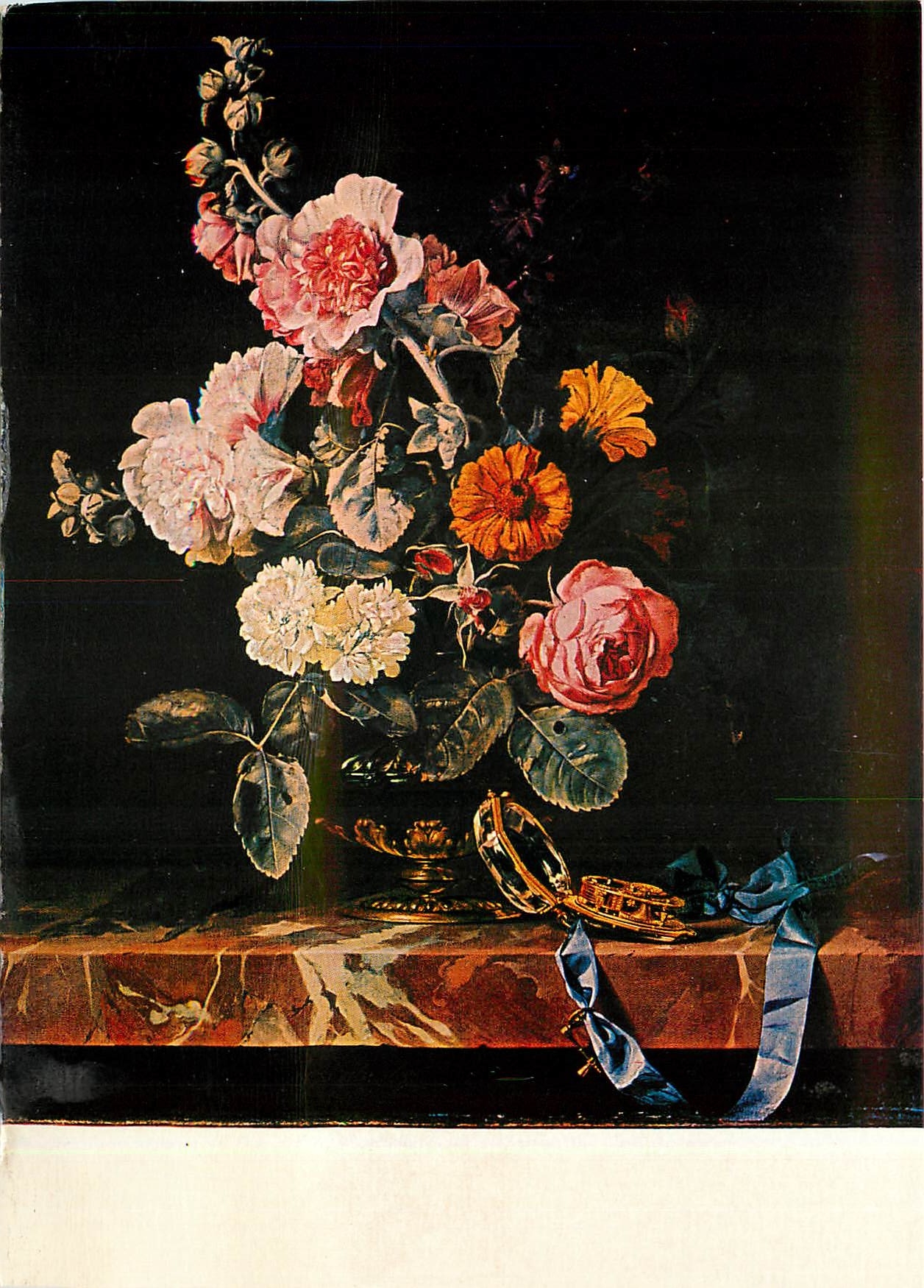 CPM Aelst Willem van (geb. um 1626 gest. nach 1683) Blumenvase mit Taschenuhr 1656