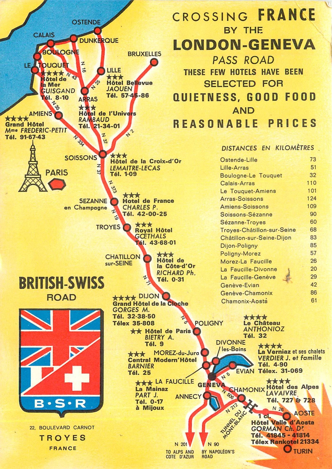 CPM Crossing France by the London-Geneva Pass road