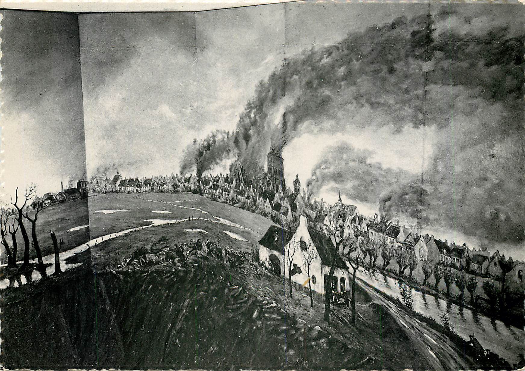 CPM Musee de Dixmude - La ville incendiee bataille de l'Yser 1914