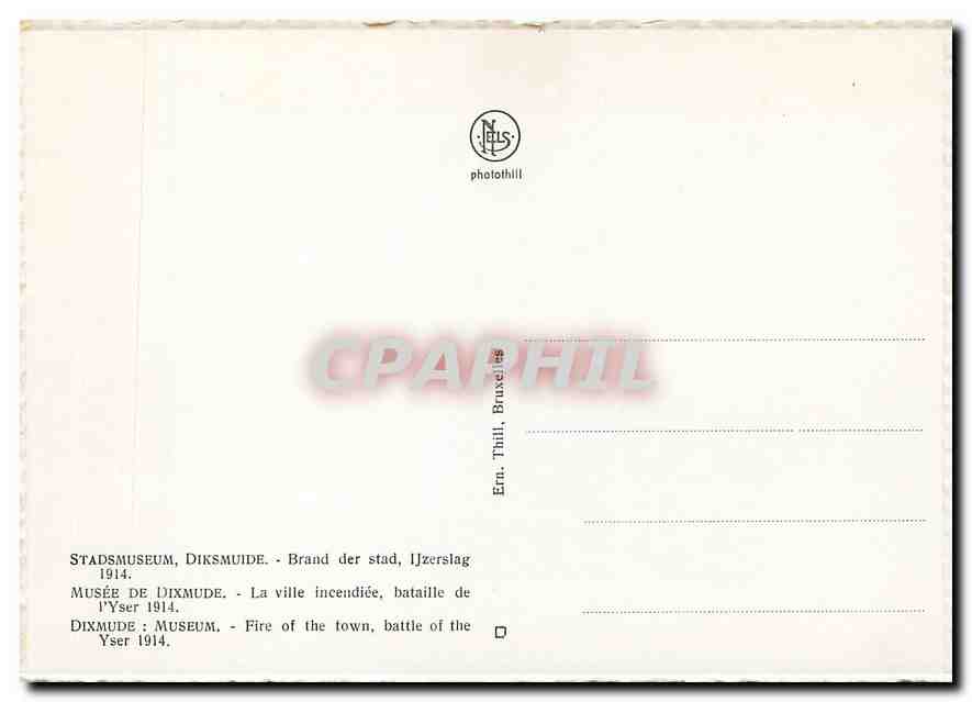 CPM Musee de Dixmude - La ville incendiee bataille de l'Yser 1914 — Rückseite