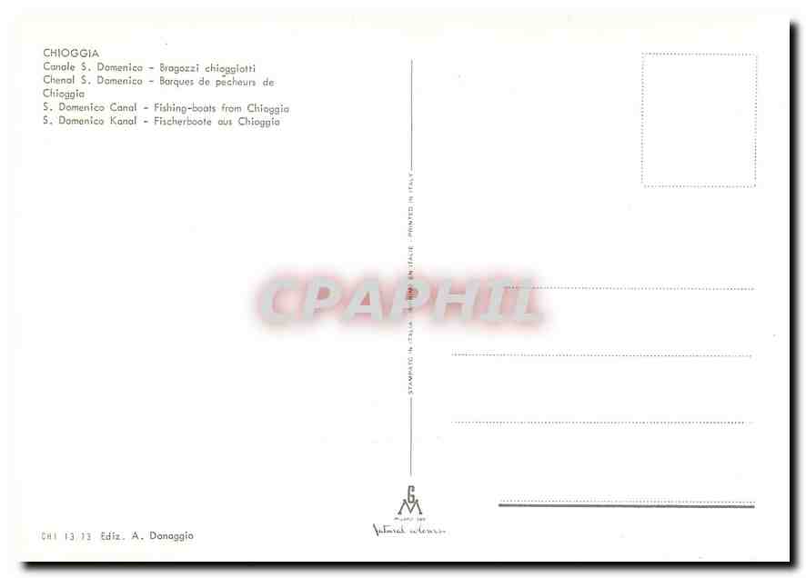 CPM Chioggia Chanel S. Domenico - Barques de pecheurs de Chioggia — Back