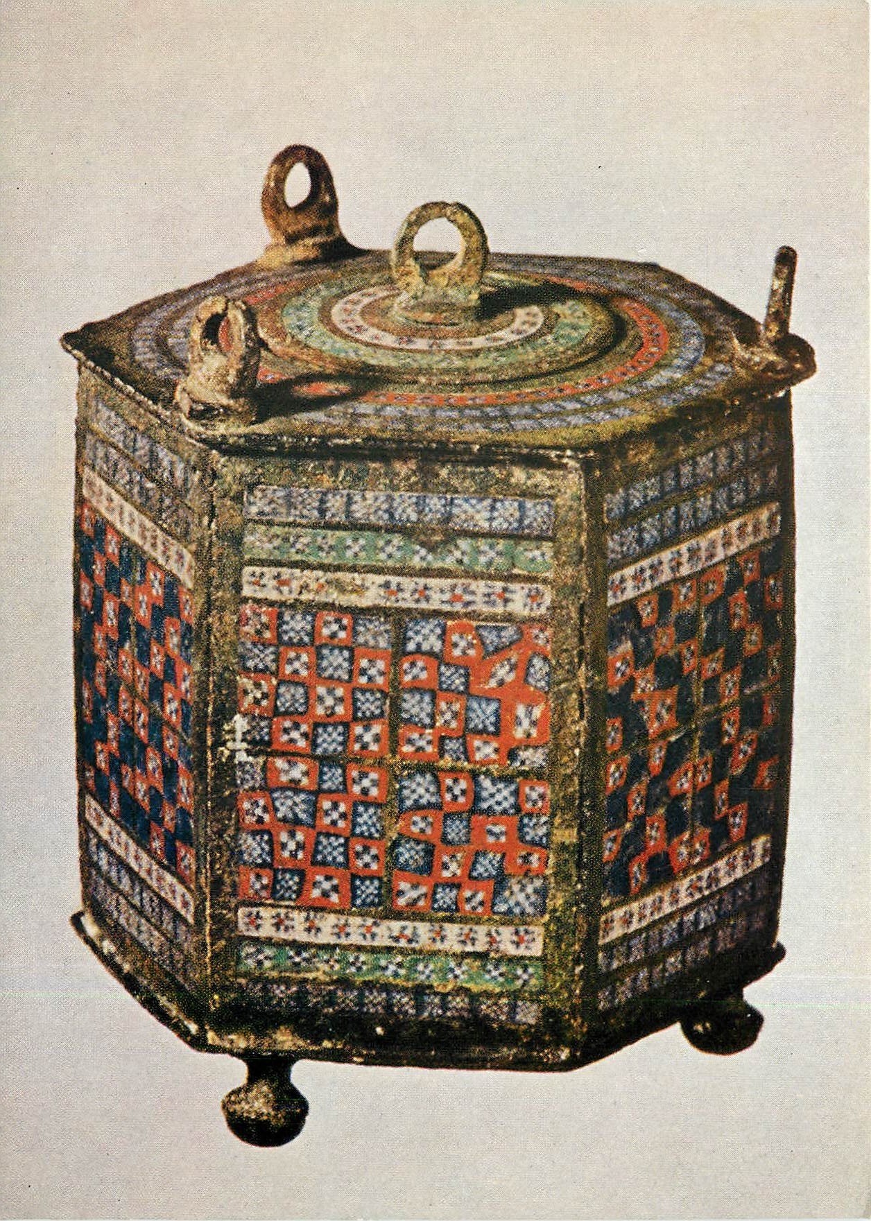 CPM Roemisch-Germanisches Museum Koeln Tintenfass aus Bronze mit Emaileinlagen