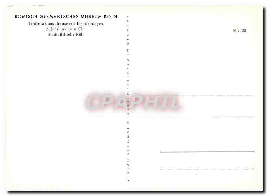 CPM Roemisch-Germanisches Museum Koeln Tintenfass aus Bronze mit Emaileinlagen — Rückseite