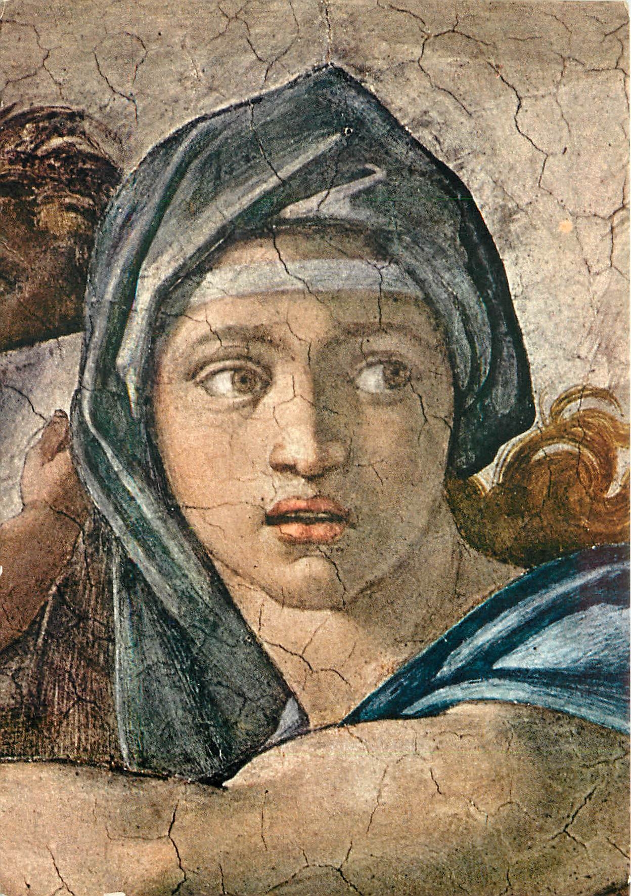 CPM Citta del Vaticano Cappella Sistina Michelangelo (1475-1564) The Delphic sibyl (detail)